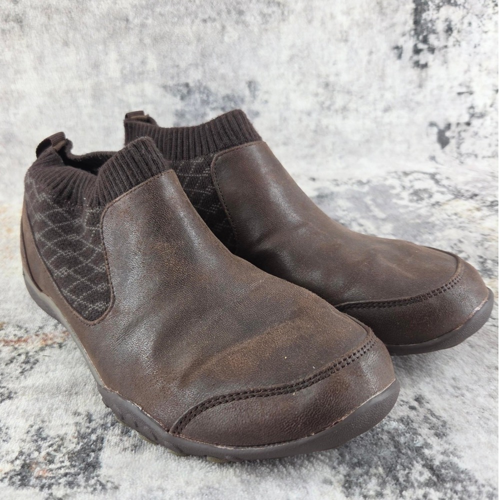 Skechers Sport Breathe Easy Declare Shoes Womens 7.5 Brown Leather Slip On